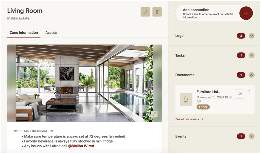 Organize documents by zone so they're always right where you need them to be